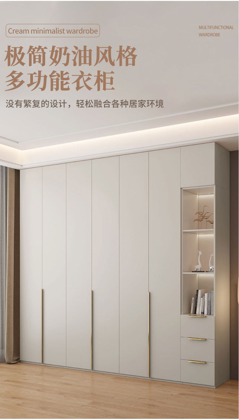 Wardrobe Solid Wood Hanging Area Multi-Bedroom Home Eco-Board Children's Room Corner Computer Desk Desk Cabinet Integrated Wardrobe