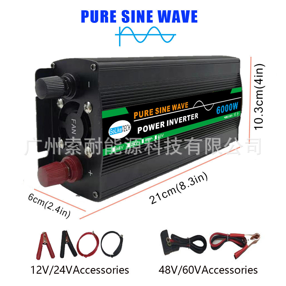 1000W Pure Sine Wave Inverter DC12V/24V/48V/60V Turn AC220V Platform Wish Export