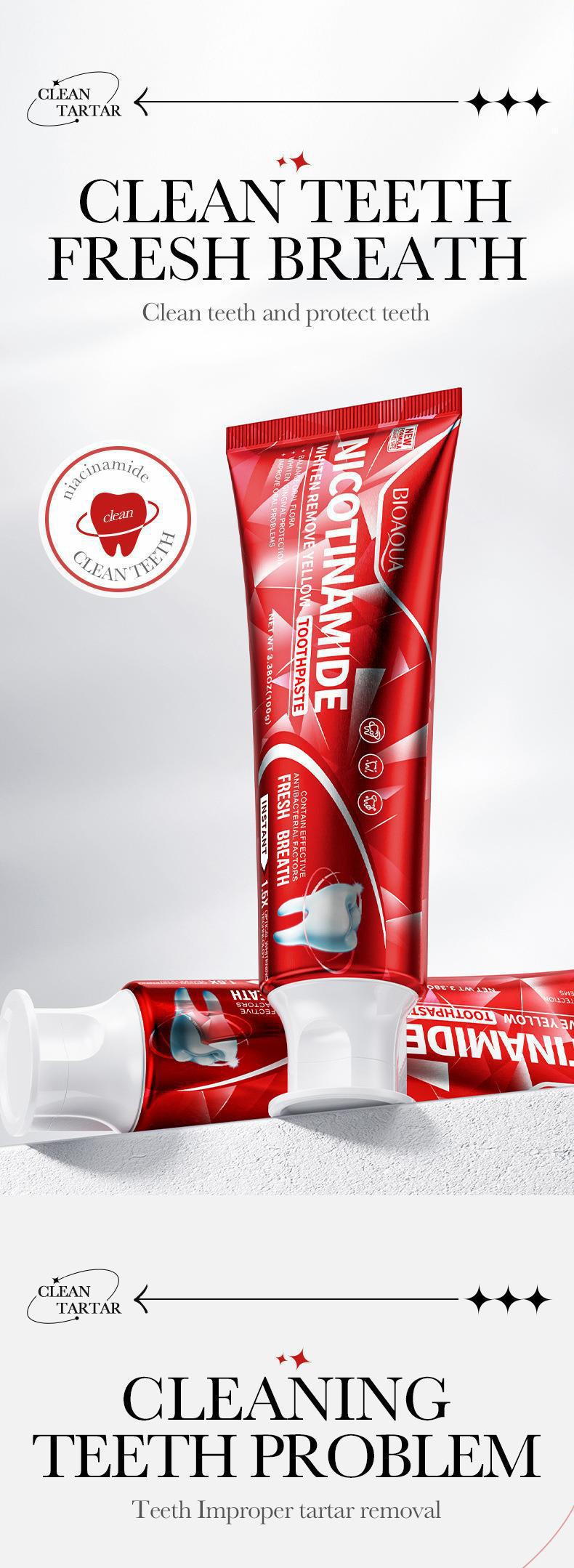 Foreign Trade  BIOAOUA Baking Soda Gum Care Toothpaste Clean the Mouth and Freshen Breath Genuine Toothpaste Wholesale