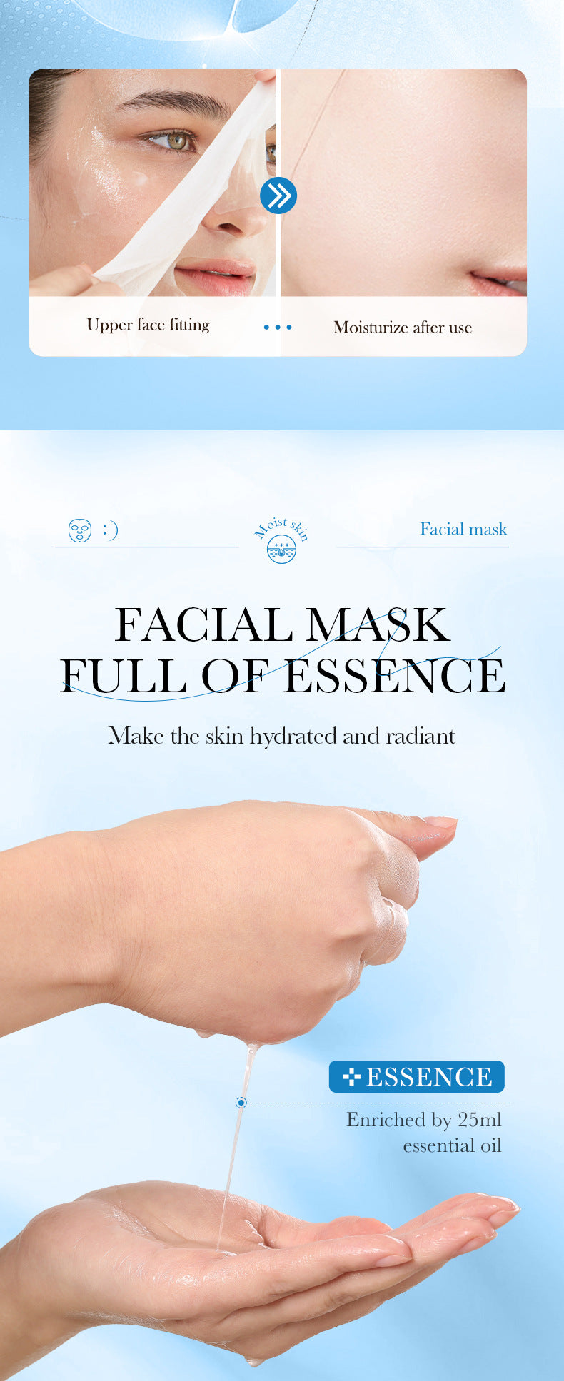 Baby Face Mask25g SADOER Moisturizing, hydrating, skin-smoothing facial mask sheets for cross-border foreign trade wholesale