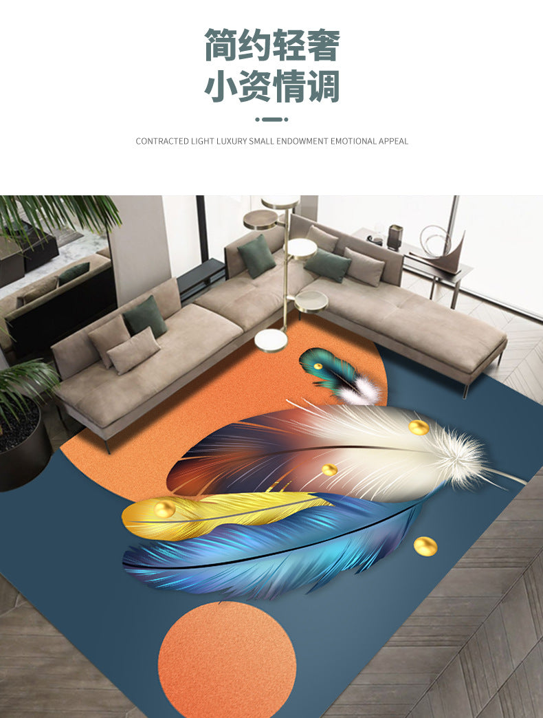 Light Luxury Crystal Velvet Carpet Wear-Resistant and Dirt-Resistant Living Room Sofa Coffee Table Carpet Cooling and Silent Home Non-Slip Bedroom Carpet