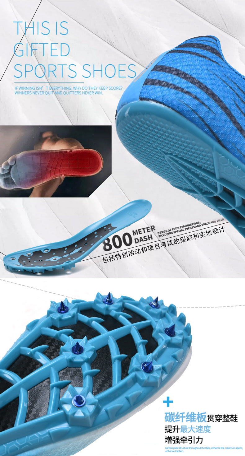 New Track and Field Spikes Men's Full Palm Carbon Plate7Student Physical Education Training Running Shoes for Long Jump and Middle Distance Running for Women