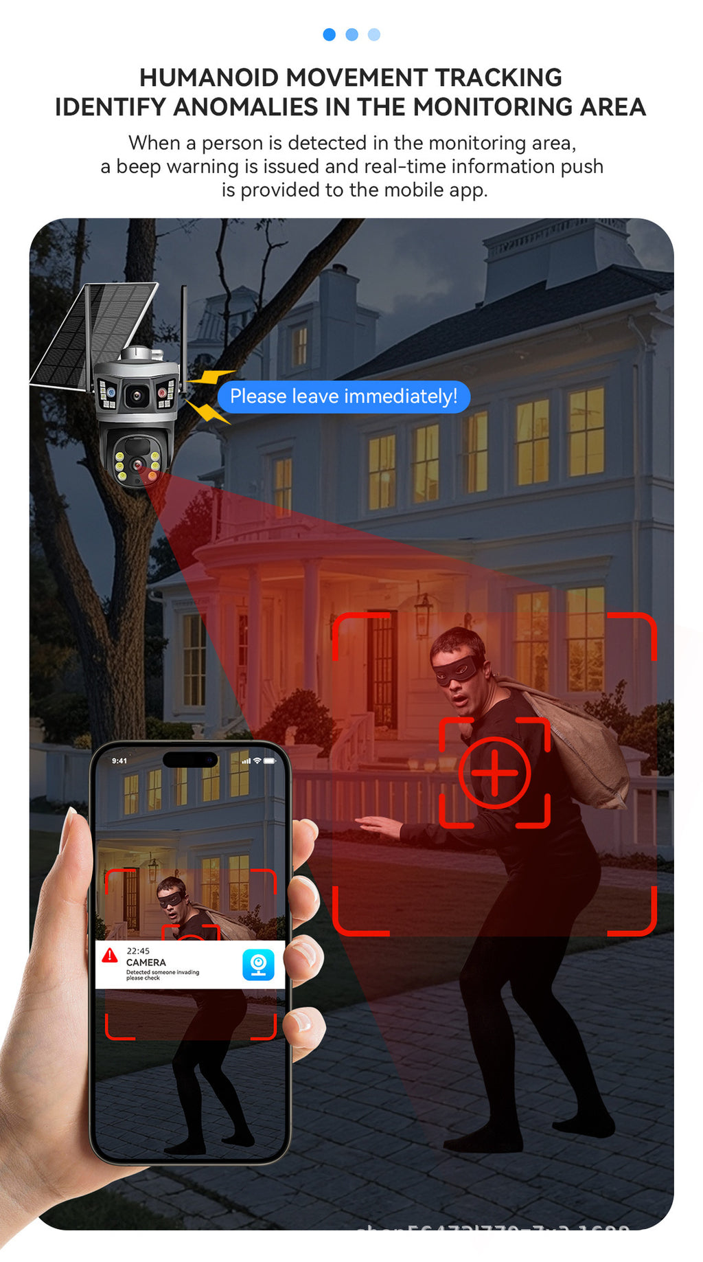 Factory direct sales V380PRO Binocular dual-screen solar-powered low-power outdoor4G Wireless Surveillance Camera