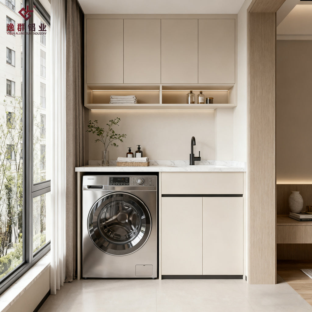 Balcony Washing Machine Integrated Cabinet Honeycomb Aluminum Custom Wash Basin Countertop Basin Combination Cabinet Balcony Storage Cabinet Hanging Cabinet Custom Made