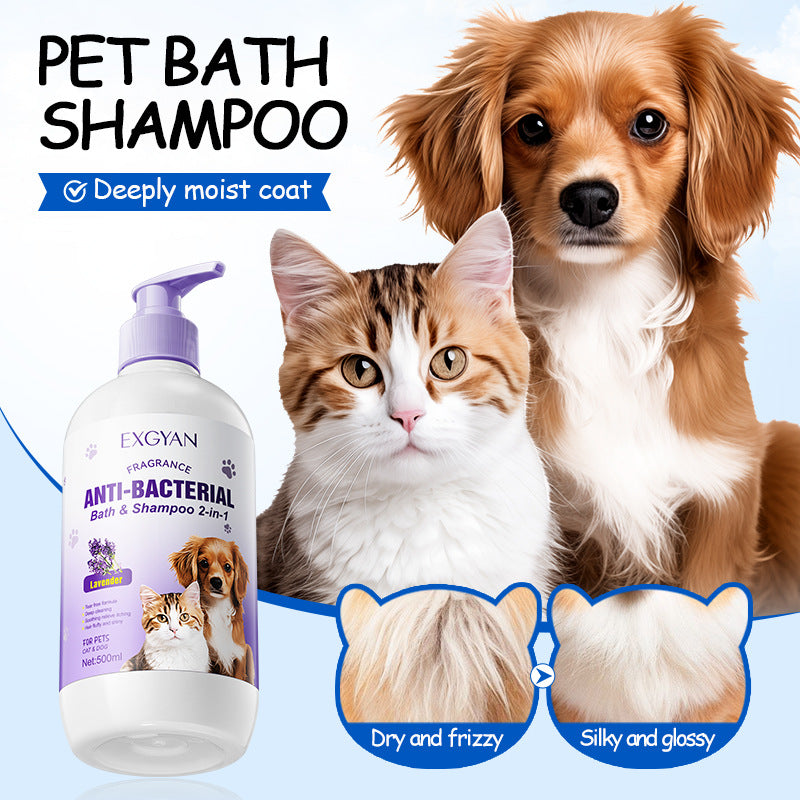 Pet Lavender Bath and Shampoo 2-in-1 EXGYAN Cat and Dog Bath Gel Cross-Border Wholesale