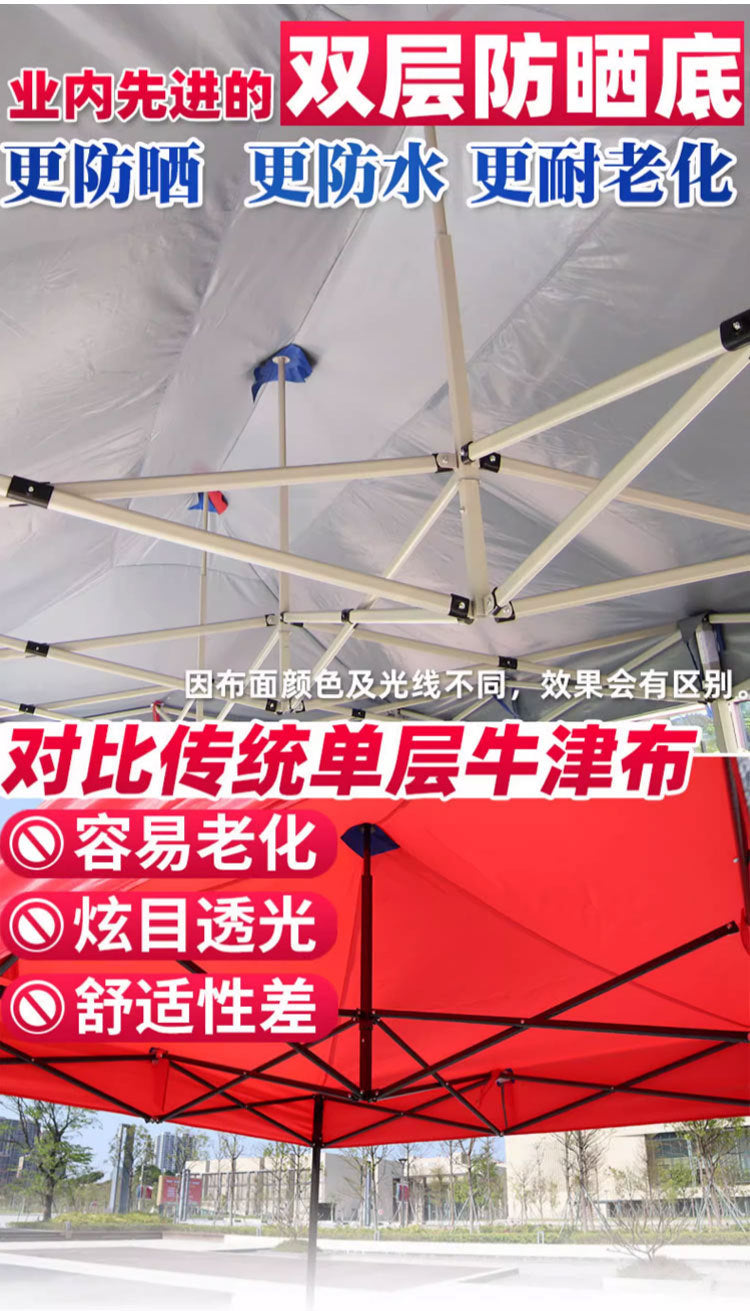 Waterproof Drainage Four-Corner Tent Outdoor Folding Four-Leg Umbrella Stall Rain Cover Heavy Rain Anti-Collapse Parking Shed Sunshade