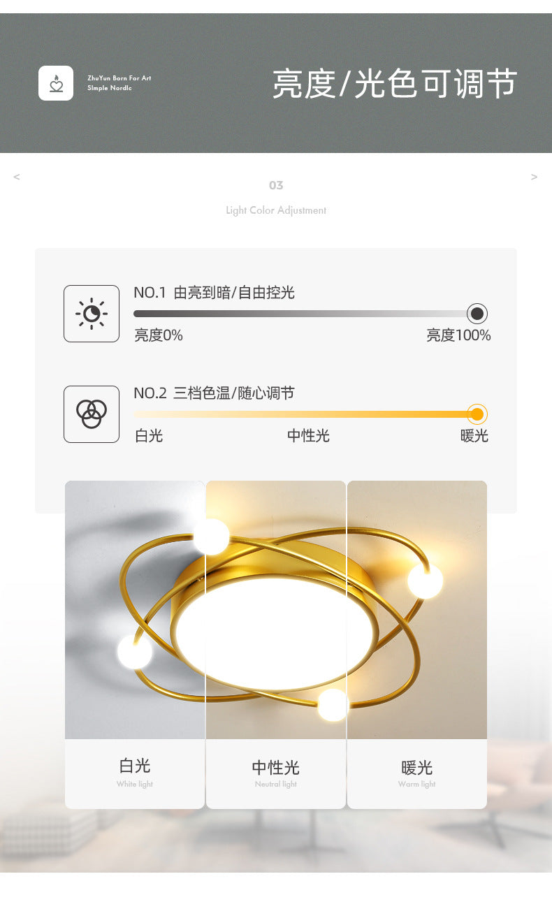 Bedroom lamp warm and romantic creative lighting fixture LED Living Room Home Ceiling Light Fixture Simple Modern Round Room Lamp