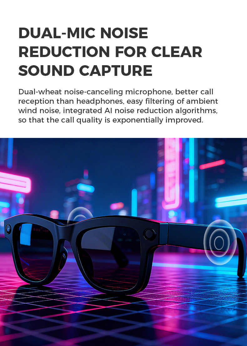 M01S Smart Glasses800100 Megapixel Camera with Image Stabilization1200P Video Recording AI Simultaneous Translation Character Recognition