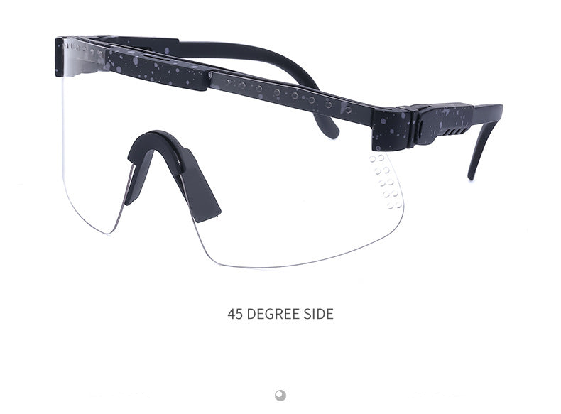 European and American Colorful Sunglasses Outdoor Cycling Windproof Sunglasses Men and Women One-piece Lens Sports Anti-ultraviolet Glasses