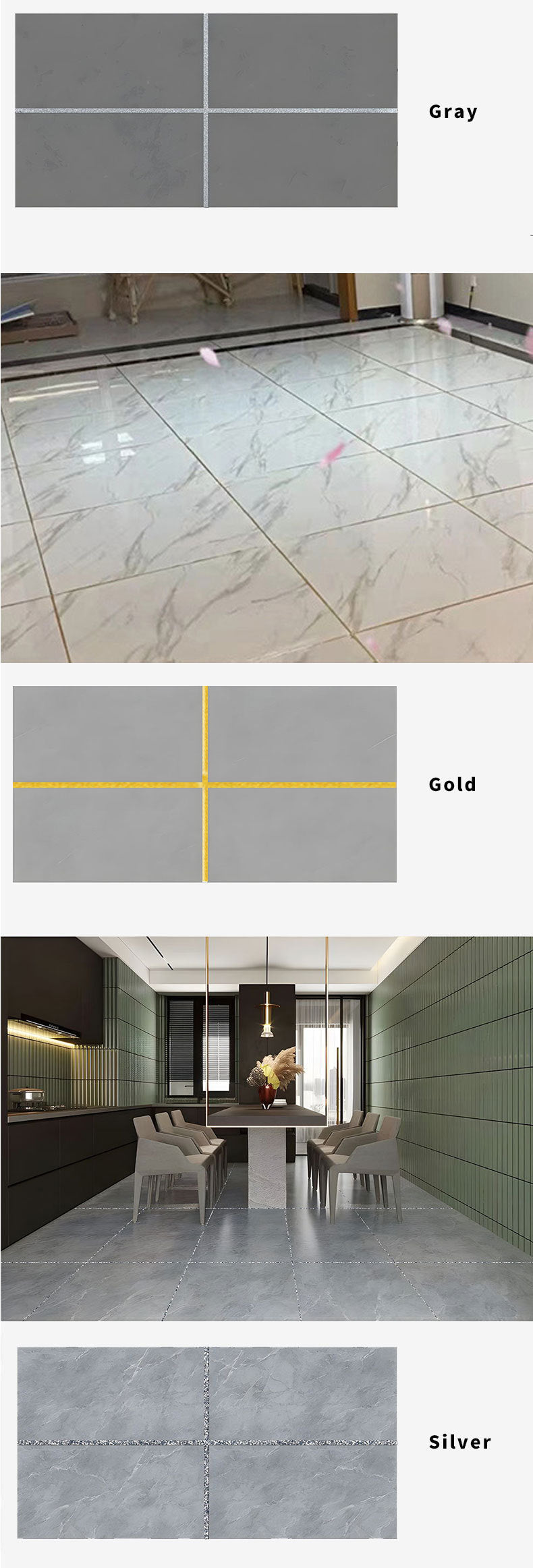 Tile Grout Water-Based Tile Floor Tile Grout Waterproof Mildew-Proof Sink Toilet Hand-Squeeze Grout