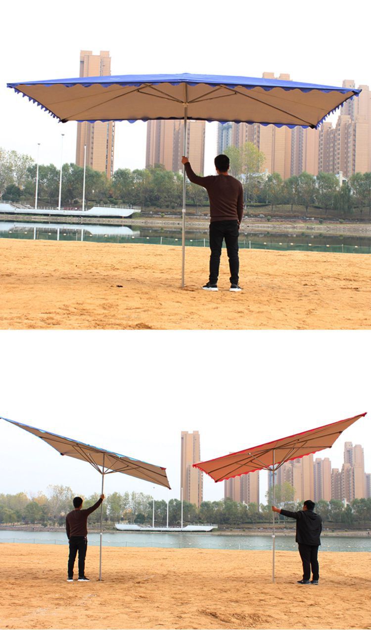 Sunshade Umbrella Shop Storefront Inclined Umbrella Outdoor Stall Large Umbrella Courtyard Folding Thickened Sunshade Canopy Large Long Umbrella