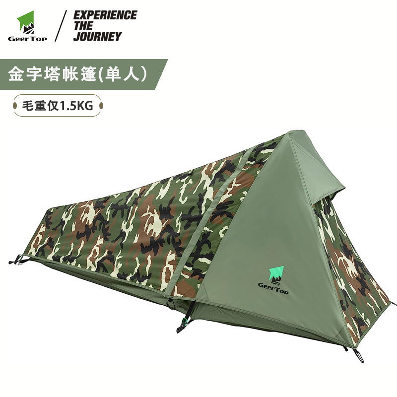 Single Person Hiking Tent Outdoor Field Equipment Camouflage Rainproof Pyramid Tent Winter Camping tent