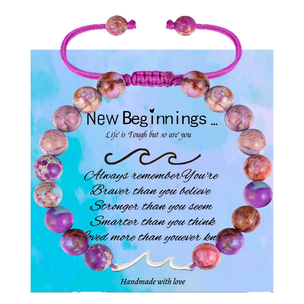 Men's Black Matte Woven Bracelet Stretchable Tiger Eye Emperor Stone Beaded Bracelet Ocean Wave Pendant Woven Bracelet