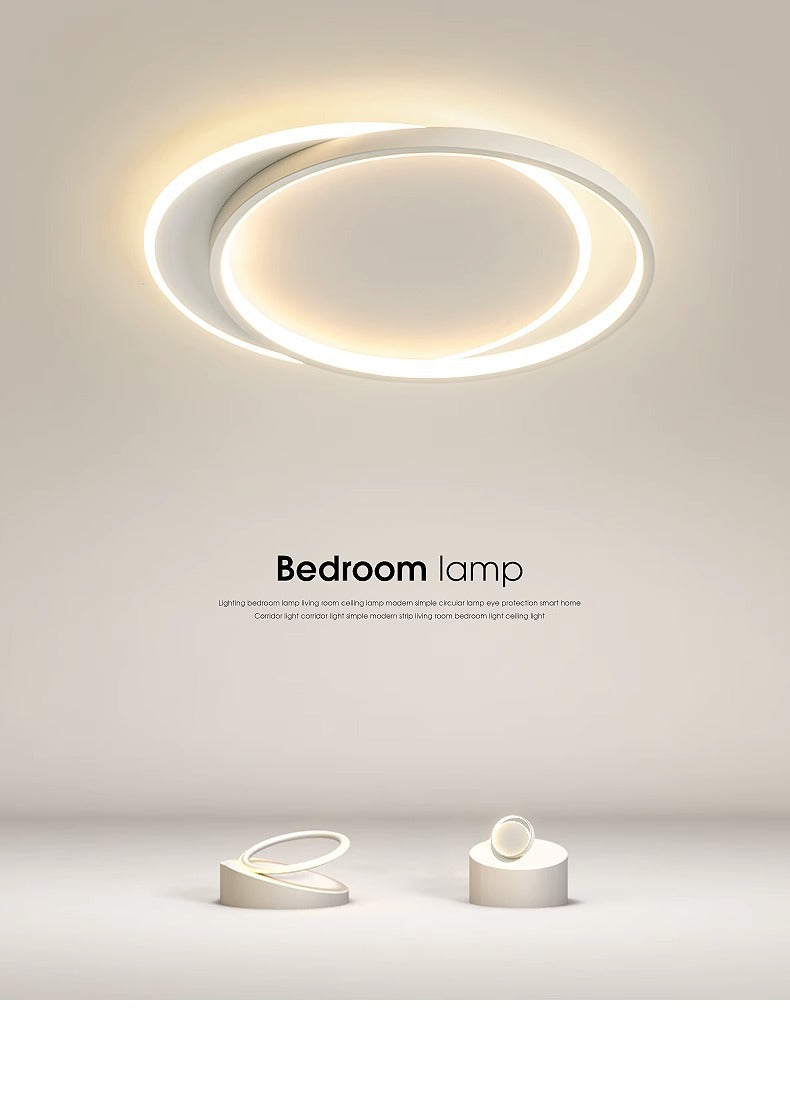 Nordic Bedroom Ceiling Light Modern Simple Creative Double Circle Master Bedroom Room Lighting Design Water Ripple Ceiling Light