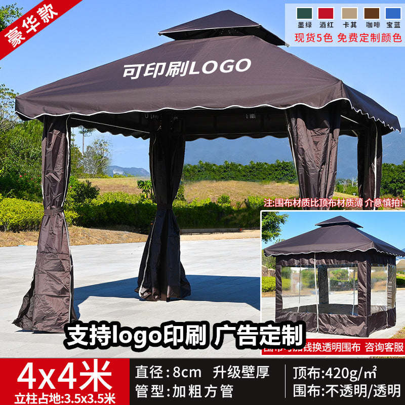Outdoor Sunshade Canopy Rain Shelter Courtyard Garden Villa Four-legged Pavilion Advertising Event Large Roman Tent Umbrella Wholesale