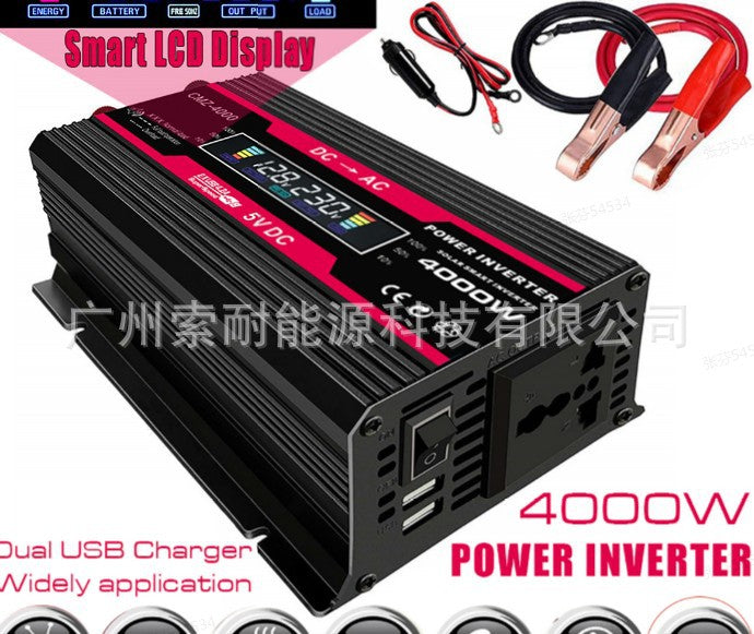 Supreme Car Inverter300W 12V Turn110V 220V Smart Color Screen Dual USB Mouth inverter