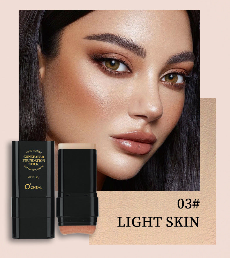 Makeup Concealer Long-lasting Foundation Puff Brush+Solid Foundation Cream 2-in-1 Edition