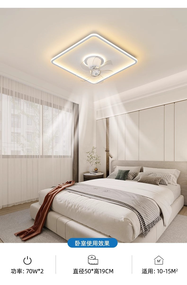 Shaking Head Fan Light Bedroom Ceiling New Ultra-Thin Cloud Light Children's Room Light360Eye Protection Smart Ceiling Fan Light