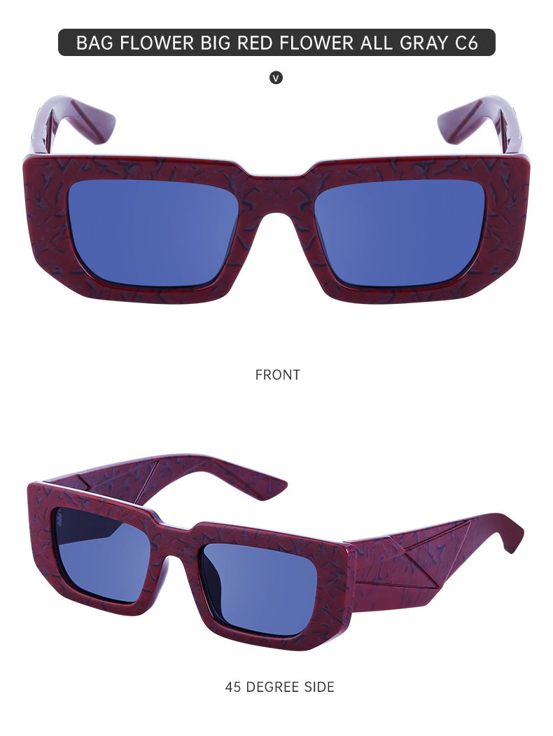 Fashion Small Frame Sunglasses for Women Trendy European and American Wide Leg Square Frame Sunglasses High-end Wholesale sunglasses