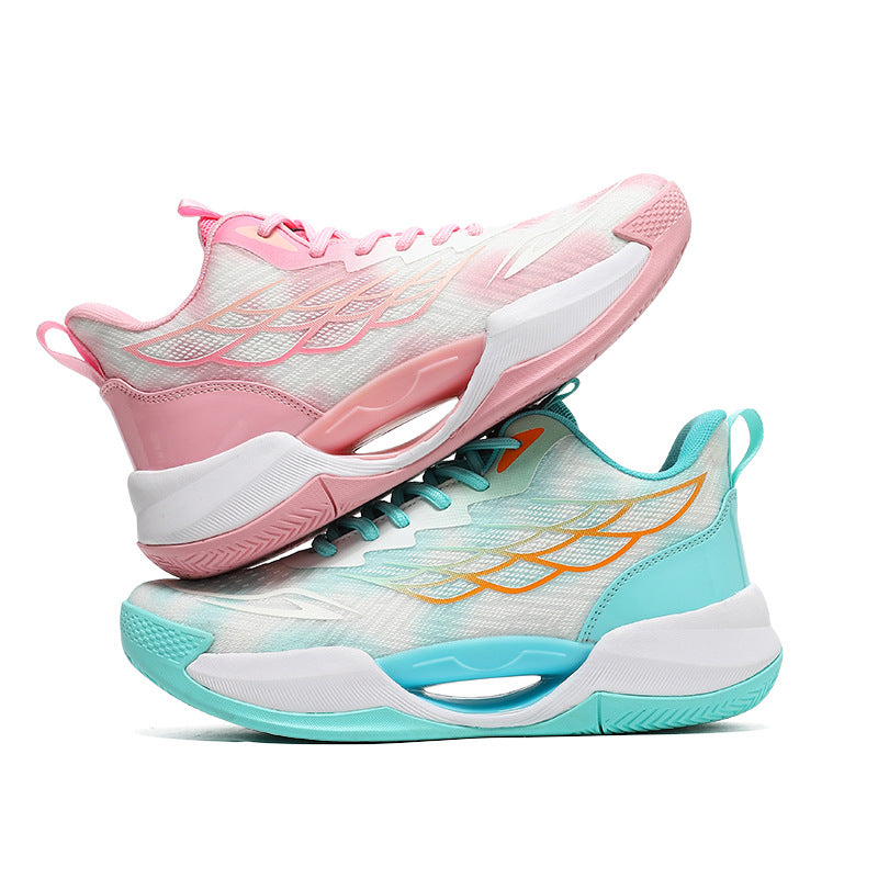 2025New Men's Shoes Mesh Breathable High Elastic Shock Absorption Sports Shoes Youth Casual Non-slip Thick Bottom Basketball Shoes