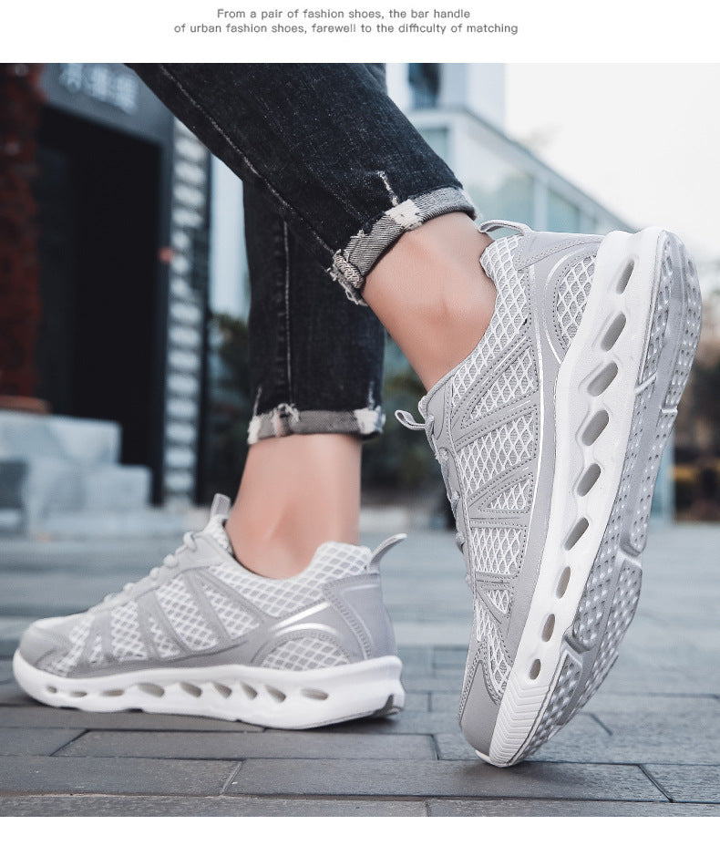 New Men's Running Shoes Large Size Mesh Breathable Casual EVA Lightweight cushioning rebound city commuter shoes