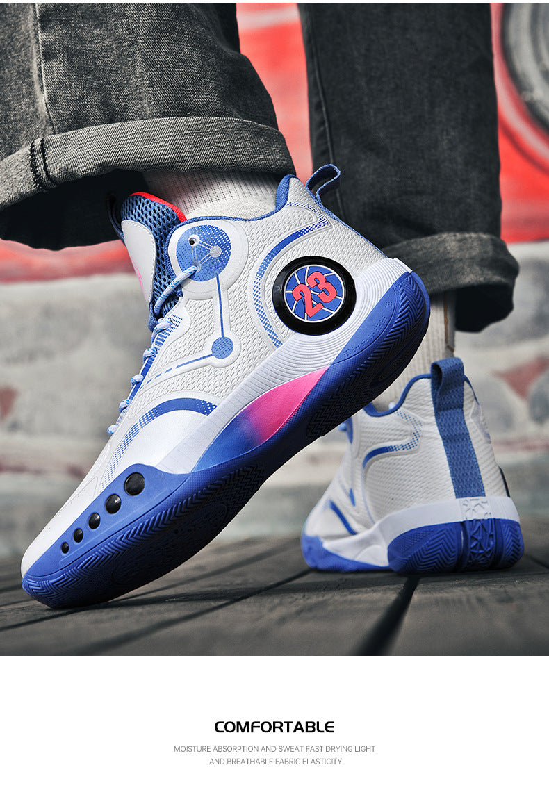 Spring Festival New Couple Casual Basketball Shoes Fashion Combat Boots Wear-resistant Shock-absorbing Campus Student Training Competition Sneakers