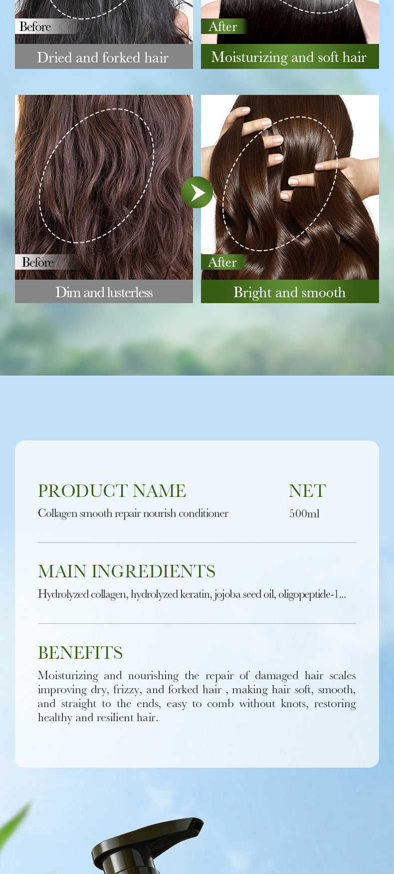 Collagen Smooth Conditioner SADOER Repair and Nourishing Hair Conditioner Cross-Border Wholesale