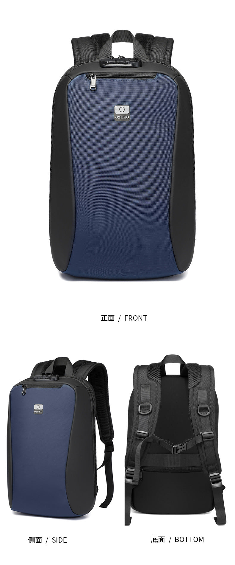 ozuko New Business Backpack Commuting Fashion Student School Bag Casual Waterproof Computer Backpack backpack