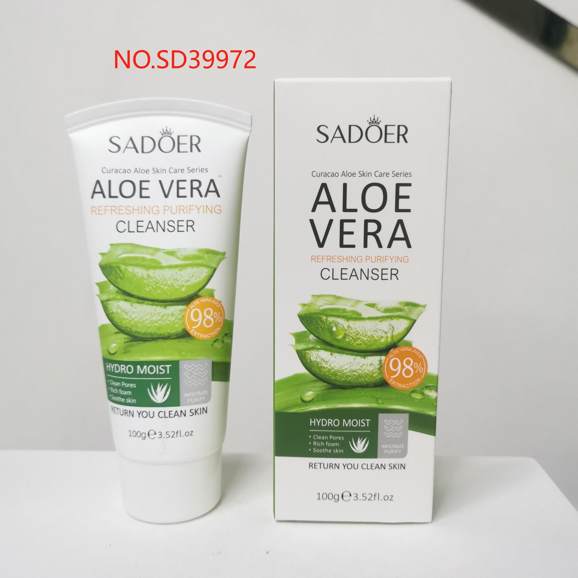 Full English Aloe Vera Skincare Set SADOER Cleansing, hydrating, moisturizing, and nourishing  foreign trade manufacturer wholesale