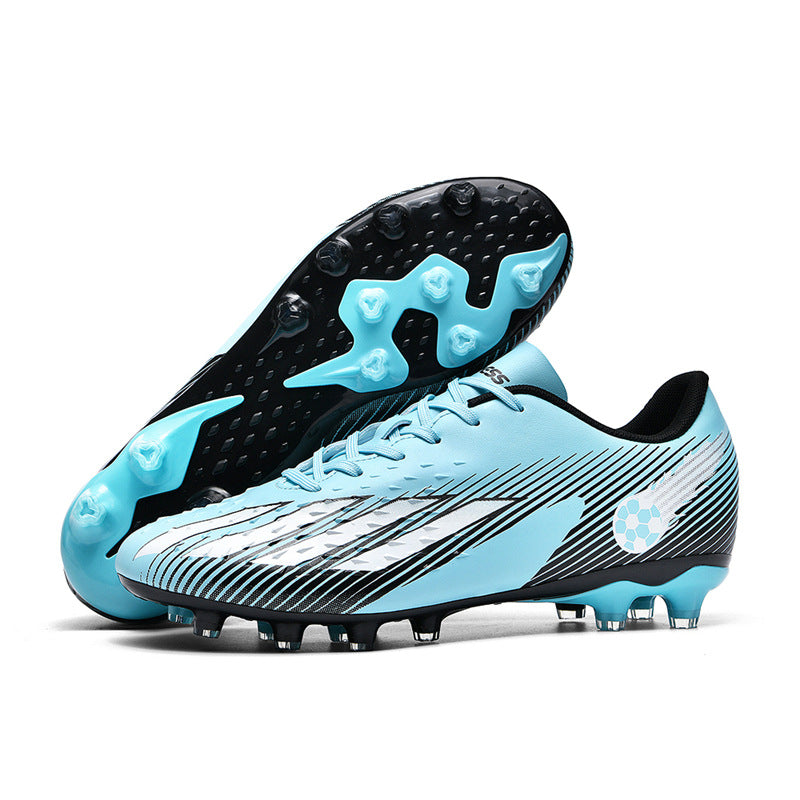 Gold-Plated Sole Men's Football Shoes with Studded Spikes AG Long Spike Shoes for Older Children, Middle and High School Students, Adults, Competition Training Sports Shoes