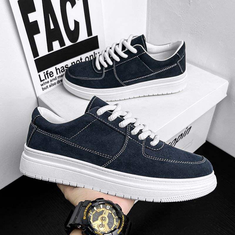 Spring Summer Men's Shoes New Thick-Soled Sneakers Versatile Shoes for Men and Middle School Students Trendy Dad Shoes White