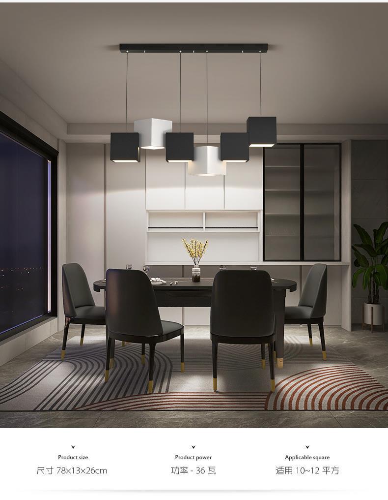 Art Cube Restaurant Light Modern Dining Table Pendant Light Simple Trendy Office Desk Bar Counter Study Room Restaurant Grand Lighting Fixture