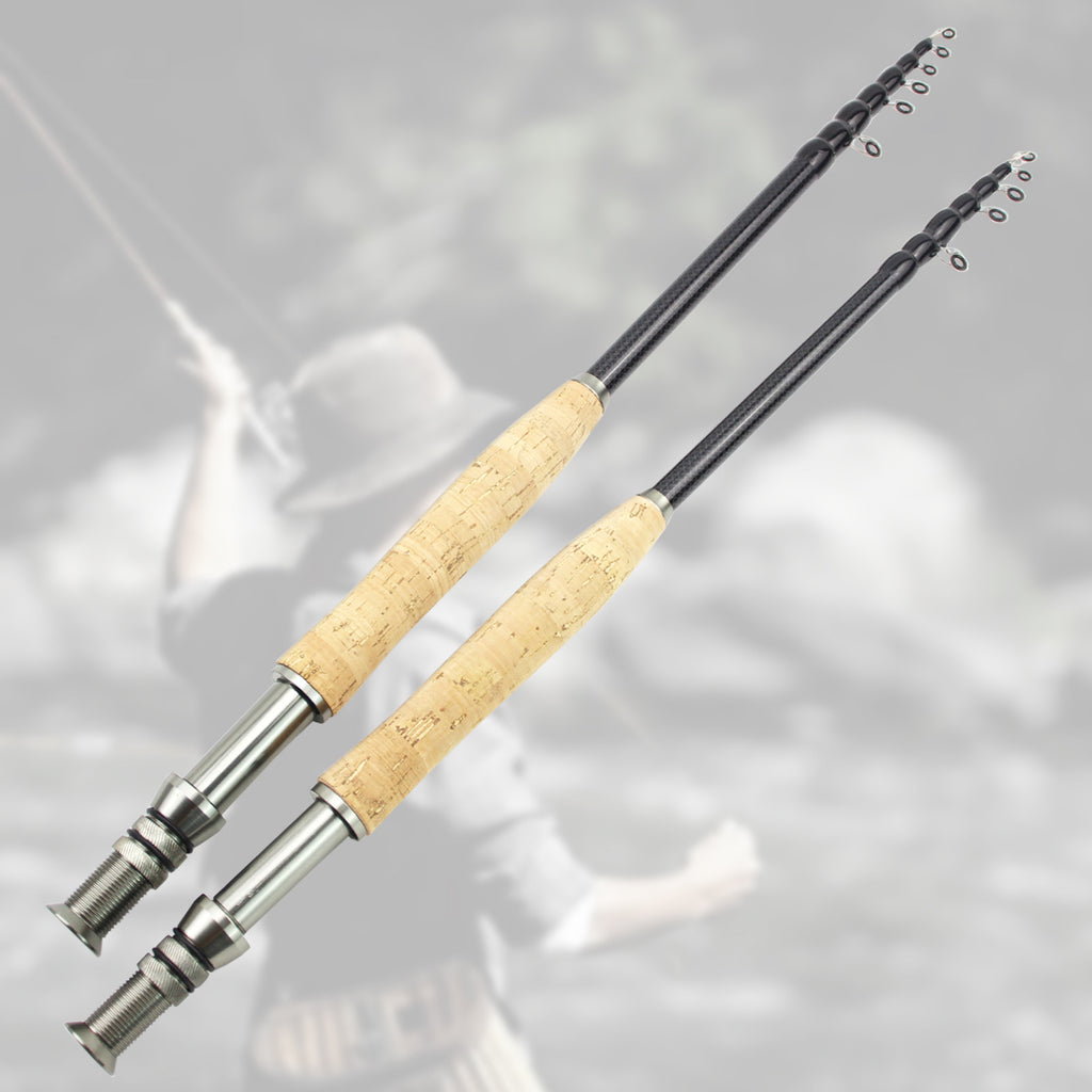 European and American Popular Portable Retractable Fly Rod Carbon Fiber Wooden Handle Fly Fishing Rod Lure Bass Pike Rod