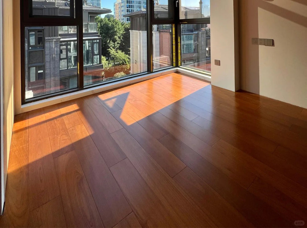 Custom Engineered Three-Layer Teak Wood Flooring Waterproof UV Finish Splash-Resistant Durable Elegant Design for Outdoor Park
