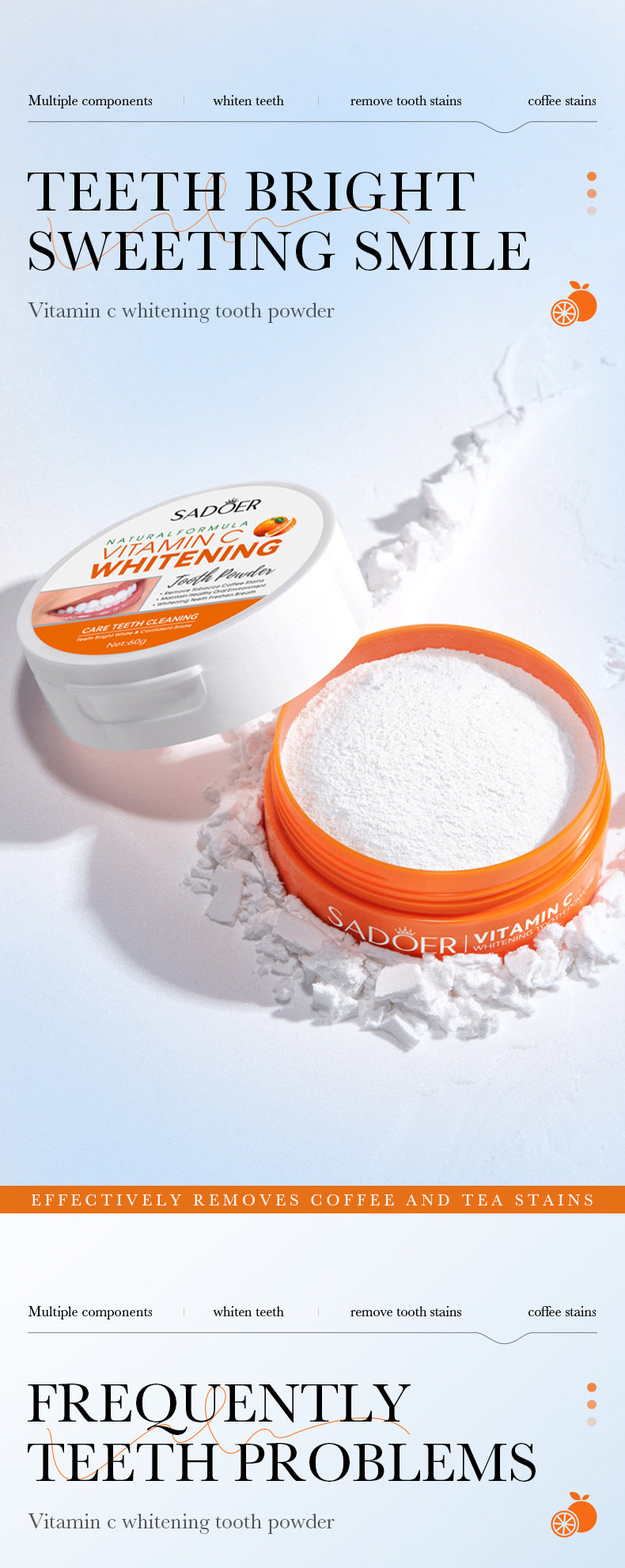 All English Tooth Powder60g SADOER Remove Tobacco Stains, Whiten Teeth, Clean Tartar, Strengthen Teeth Toothpaste  Wholesale