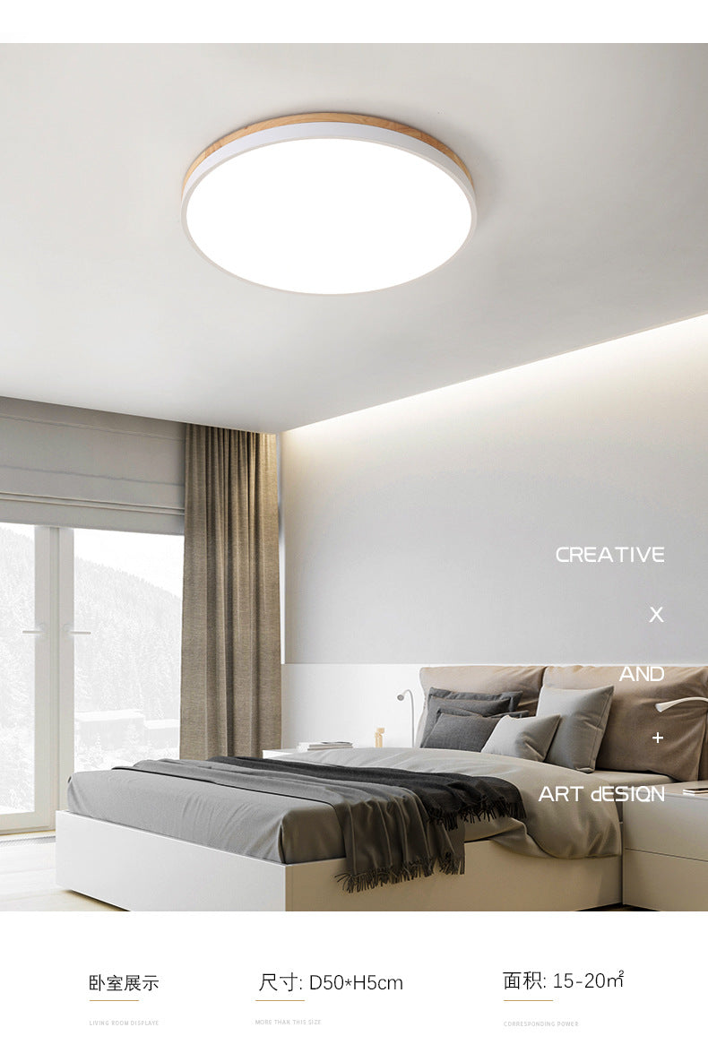 Nordic Solid Wood Macaron Ceiling Light led Round Iron Art Bedroom Lamp Living Room Lamp Home Decor