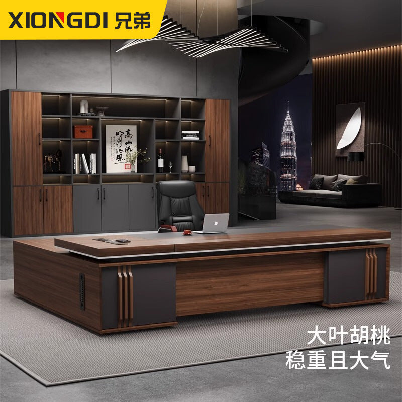 Office Desk Boss Desk and Chair Set Bookshelf General Manager Office President Executive Desk Simple Modern Office Desk