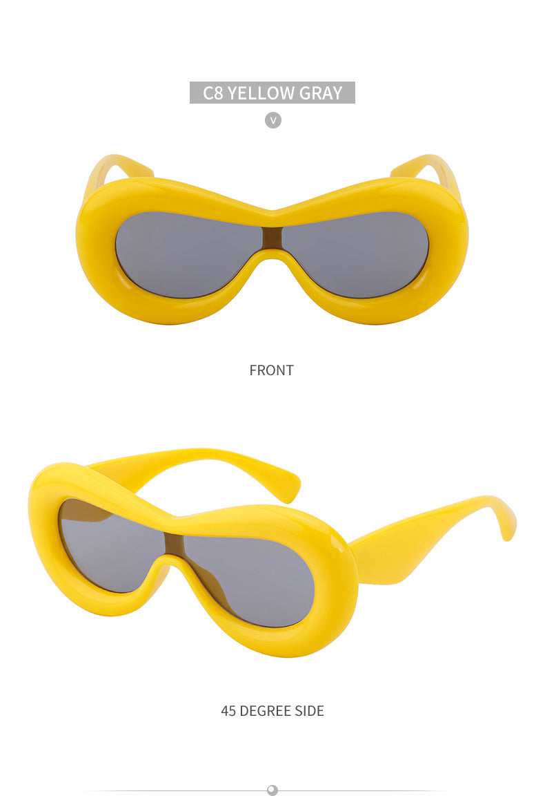 Europe and America Y2K Sunglasses for Women Trendy One-Piece Sunglasses Party Quirky Street Style Fashion Women's Glasses Wholesale