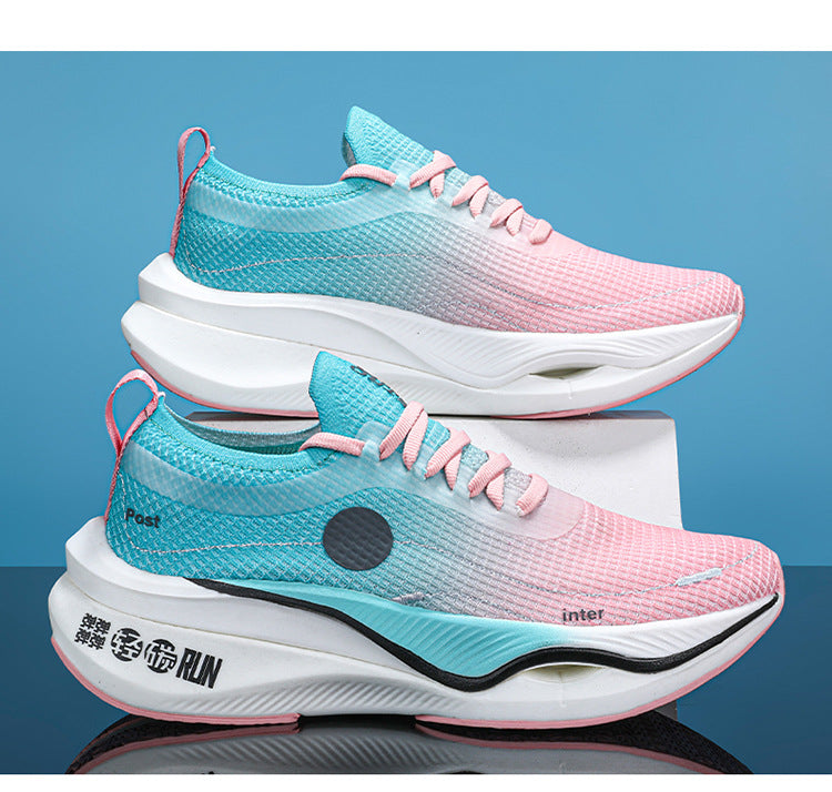 Summer Fly Electric Rebound Shock Absorption Running Shoes Men's Shoes Fly Weave Breathable Comfortable Physical Exam Training Marathon Sports Shoes