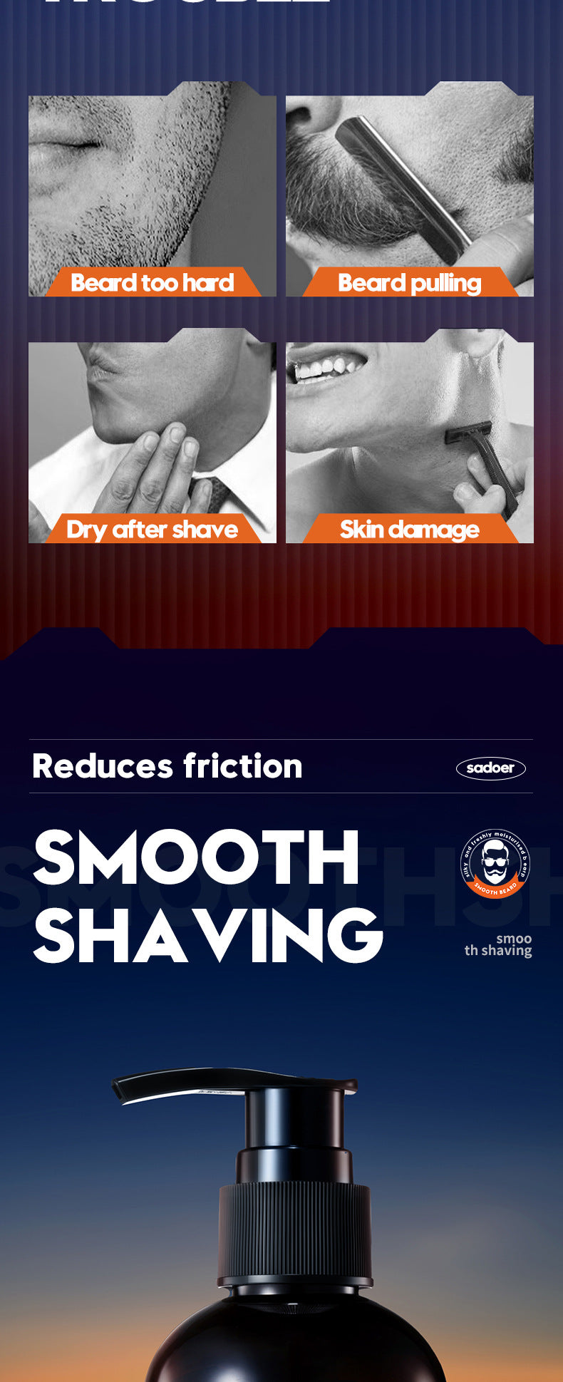 Full English Men's Shaving Gel210ml SADOER Softening Beard  Wholesale