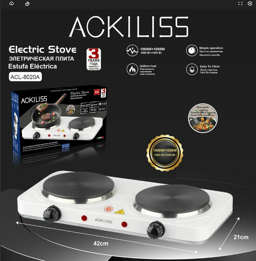 European Standard Electric Stove for Home Use Enclosed Electric Stove Insulated Dual Burner Constant Temperature Universal Electric Stove