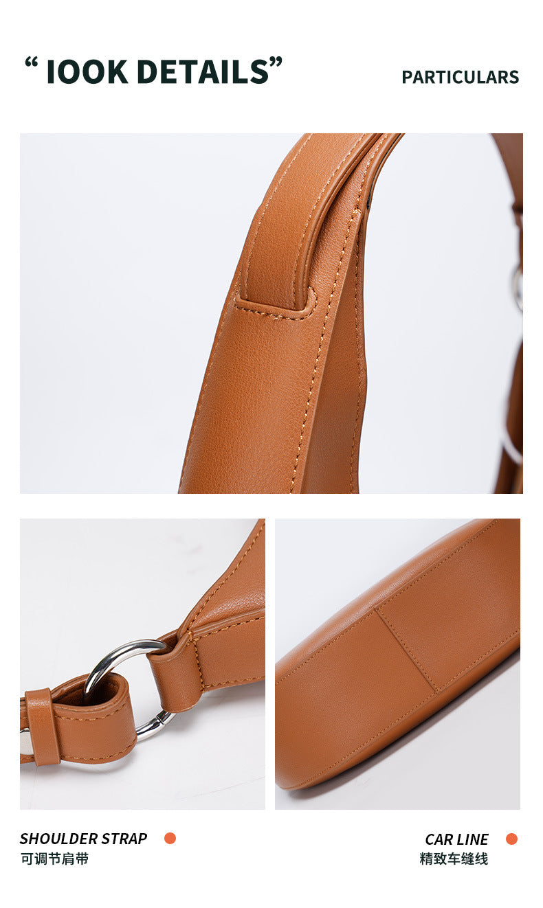 European and American Retro Women's Bag Crescent Bag Design Sense Versatile Niche Fashion Shoulder Bag Crossbody Bag