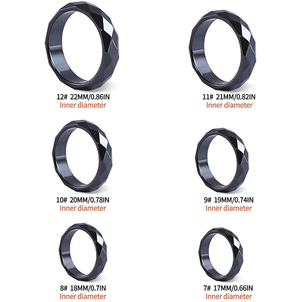 Hematite Ring Unisex6T Flat Ring Street Stall Wholesale Small Gift Simple Couple Rings