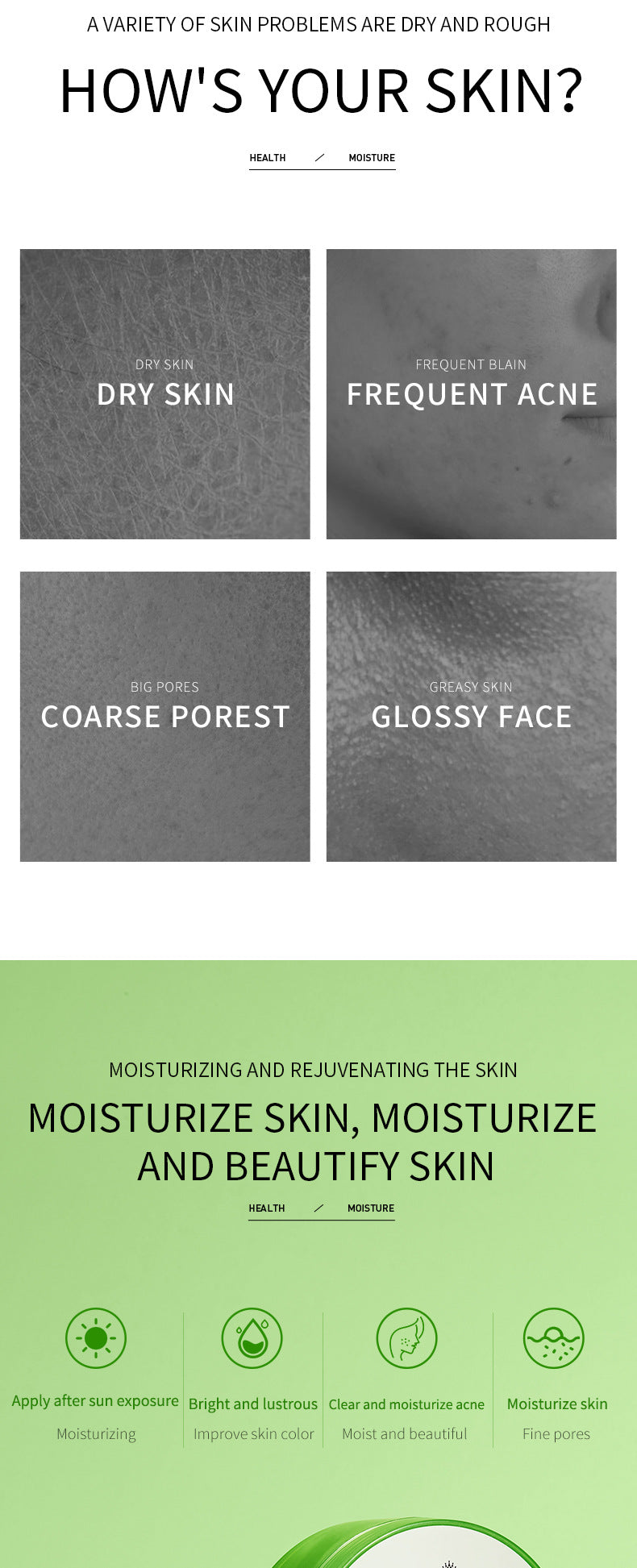 Aloe Vera Gel300g Vitamin C Aloe Vera Gel Moisturizing and Hydrating Wholesale from Foreign Trade Manufacturer