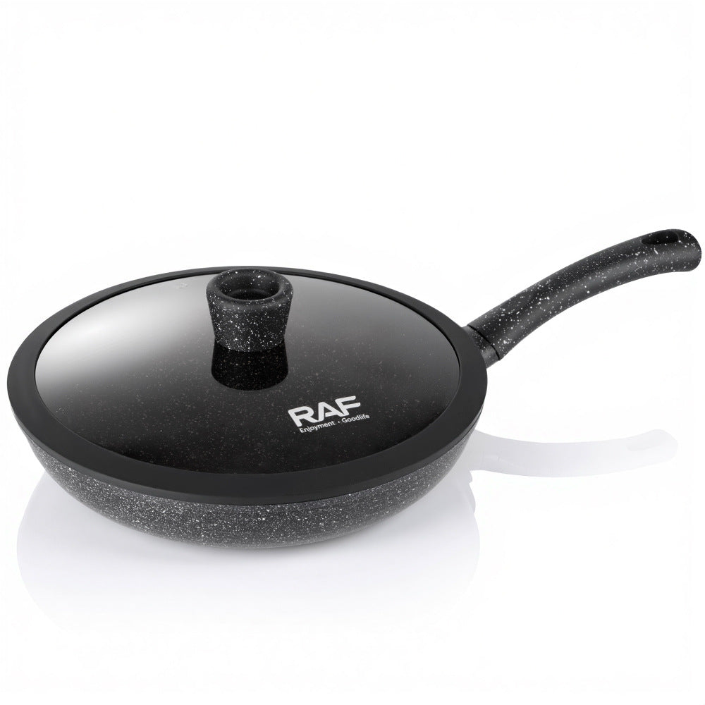 RAF Hot Sale Non-Stick Pan Ceramic Coating Inside and Out Flat Bottom Cooking Pan Universal Stove Cookware Set Ten-Piece Set