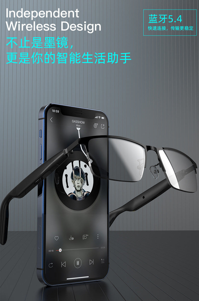 AI Bluetooth Smart Glasses Anti-Blue Light Translation in Hundreds of Languages Make Calls Listen to Music Wholesale