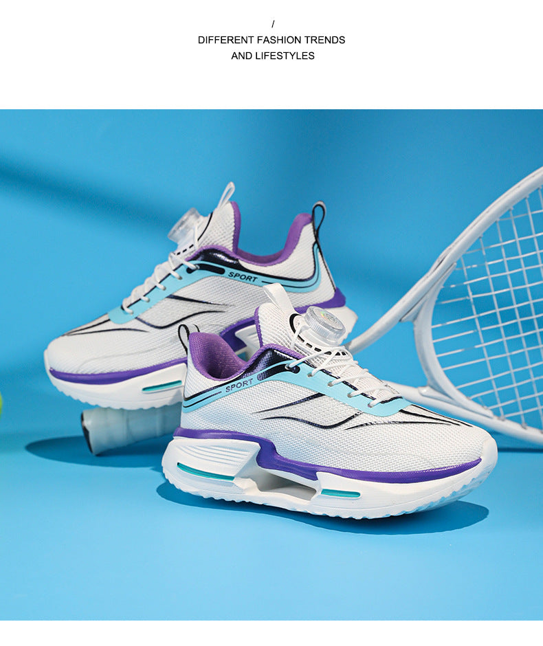 Summer Youth Breathable Mesh Rotating Button Sports Shoes Comfortable Soft Sole Men's Shoes Lightweight Non-Slip Children's Running Shoes