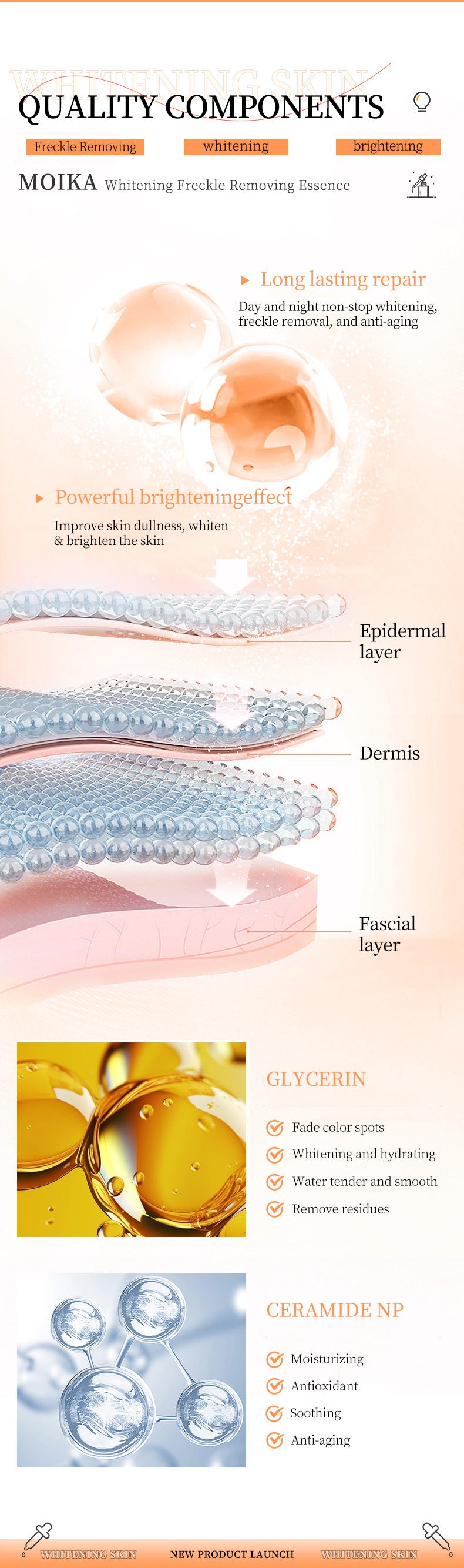 Whitening Spot Lightening Serum Niacinamide Hydrating Moisturizing Brightening Skin Tone Spot Dissolving Serum Wholesale