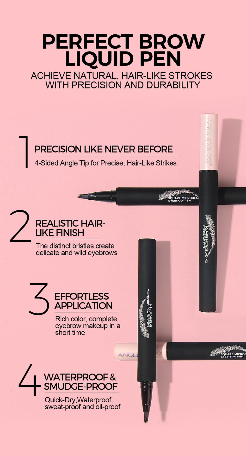 Four-Prong Eyebrow Pencil Wild Eyebrow Waterproof Smudge-Proof Four-Claw Split Liquid Eyebrow Pencil