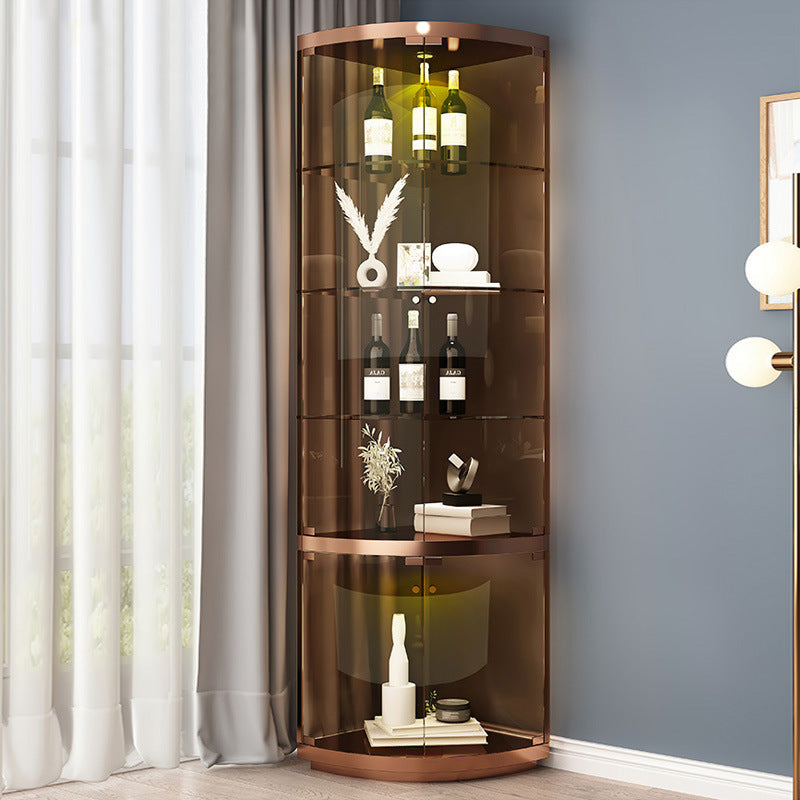 Custom Living Room Tempered Glass Small Wine Cabinet Handcrafted Display Cabinet Wall Triangle Cabinet Corner Decorative Storage Cabinet